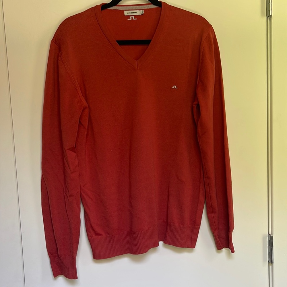 I. Lindeberg V-Neck Golf Sweater Large